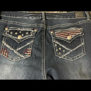Women’s plus jean shorts American flag